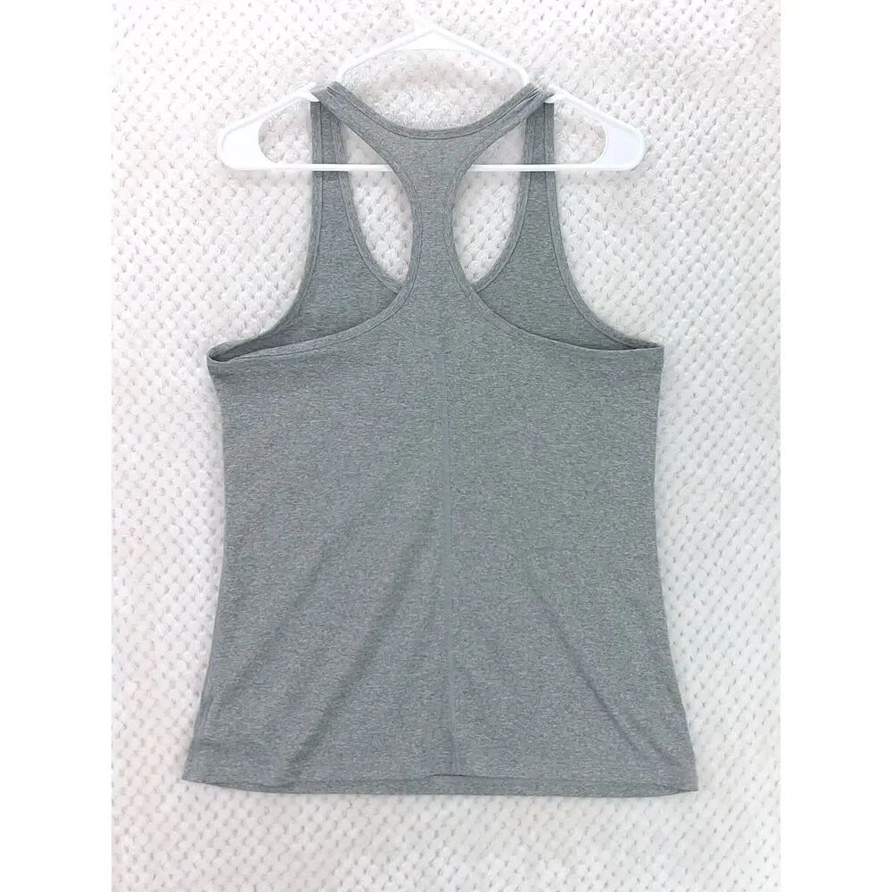 Nike Dri-Fit Slim Fit Women's Large Heather Gray Racerback Tank